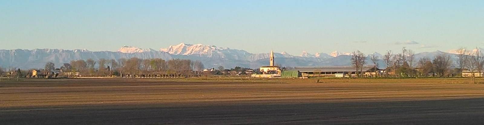 Bassa Friuli village and the mountains