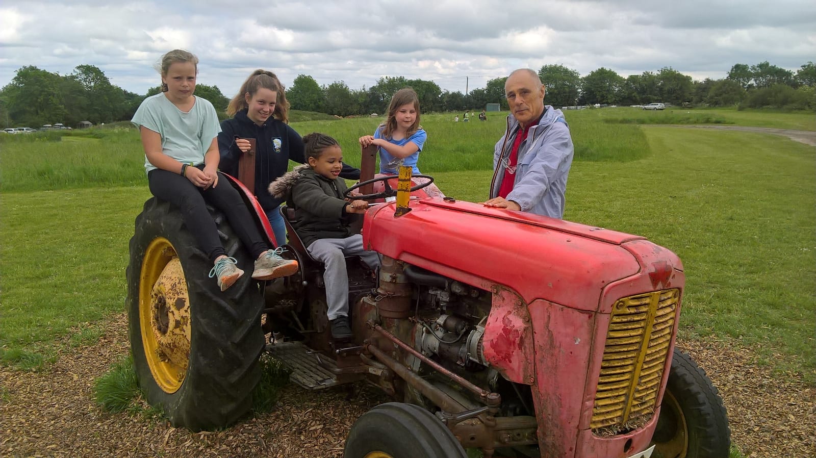 Marlie at Thistledown tractor with Carletto and friends